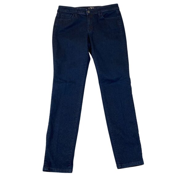 Ann Taylor Loft Womens Jeans 28/6 Modern Skinny Leopard Print Ankle Stretch Blue - Picture 1 of 14